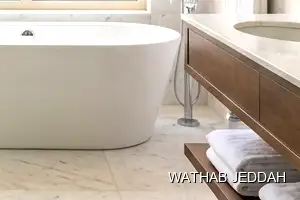 Wathab Jeddah team performing Bathroom Cleaning in Al Muntazahat, Jeddah