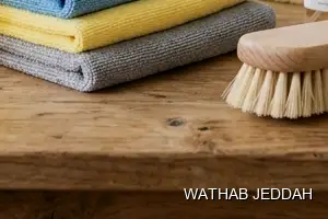 Wathab Jeddah team performing Curtain Cleaning in Al Ajwad, Jeddah