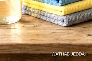 Wathab Jeddah team performing Curtain Cleaning in Al Manar, Jeddah