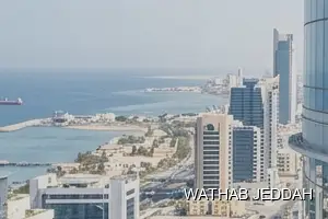 Wathab Jeddah team performing Glass Facade Cleaning in South Prince Fawaz, Jeddah