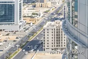 Glass Facade Cleaning results after completion in North Prince Fawaz, Jeddah