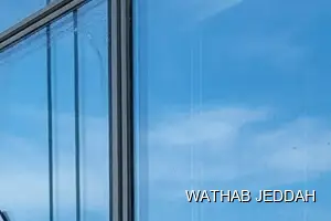 Wathab Jeddah team performing Glass Facade Cleaning in Al Balad, Jeddah