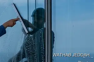 Glass Facade Cleaning results after completion in Al Basateen, Jeddah