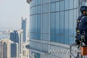 Glass Facade Cleaning results after completion in Al Jamiah, Jeddah