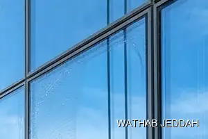Wathab Jeddah team performing Glass Facade Cleaning in Al Marwah, Jeddah