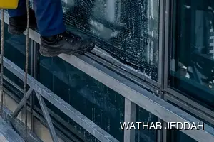 Glass Facade Cleaning results after completion in Al Marwah, Jeddah