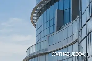 Glass Facade Cleaning results after completion in Al Murjan, Jeddah