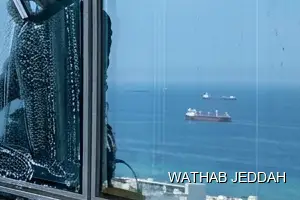 Glass Facade Cleaning results after completion in Al Sabeel, Jeddah