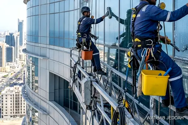 Glass Facade Cleaning in Al Safa, Jeddah - Wathab Jeddah Cleaning Services