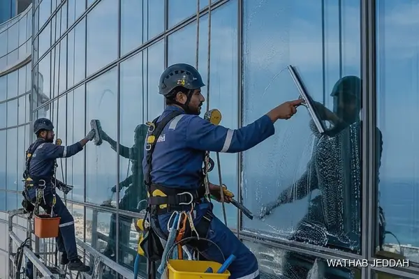 Glass Facade Cleaning in Al Shiraa, Jeddah - Wathab Jeddah Cleaning Services