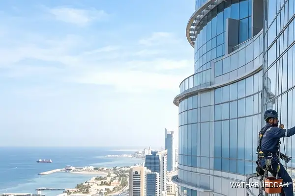 تنظيف واجهات زجاج في حي الزمرد بجدة — وثاب جدة لخدمات التنظيف
