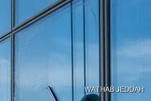 Glass Facade Cleaning results after completion in Ghulail, Jeddah