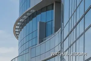 Glass Facade Cleaning results after completion in Quwayzah, Jeddah