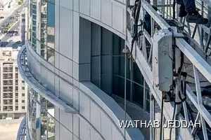 Glass Facade Cleaning results after completion in Taybah, Jeddah