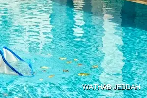 Wathab Jeddah team performing Swimming Pool Cleaning in Al Manar, Jeddah