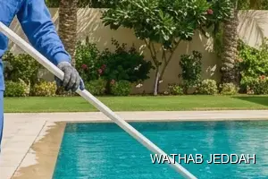 Wathab Jeddah team performing Swimming Pool Cleaning in Al Rabwah, Jeddah