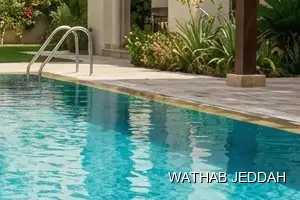 Wathab Jeddah team performing Swimming Pool Cleaning in Al Rehab, Jeddah