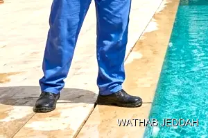 Wathab Jeddah team performing Swimming Pool Cleaning in Mushrifah, Jeddah