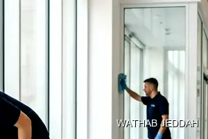Wathab Jeddah team performing Post-Construction Cleaning in Al Fardous, Jeddah
