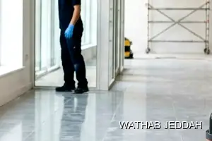 Wathab Jeddah team performing Post-Construction Cleaning in Al Rayan, Jeddah