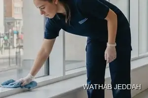 Wathab Jeddah team performing Post-Construction Cleaning in Al Waziriyah, Jeddah