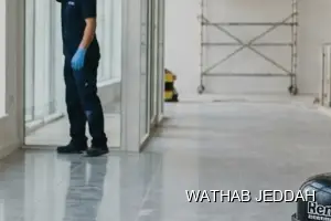 Wathab Jeddah team performing Post-Renovation Cleaning in Al Hamra, Jeddah