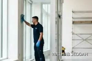 Wathab Jeddah team performing Post-Renovation Cleaning in Al Riyadh, Jeddah