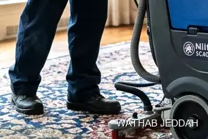 Wathab Jeddah team performing Moquette Cleaning in Al Ajwad, Jeddah