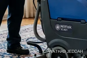 Wathab Jeddah team performing Moquette Cleaning in Taybah, Jeddah