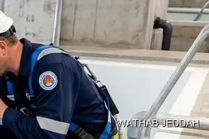Wathab Jeddah team performing Water Tank Cleaning in Al Rehab, Jeddah